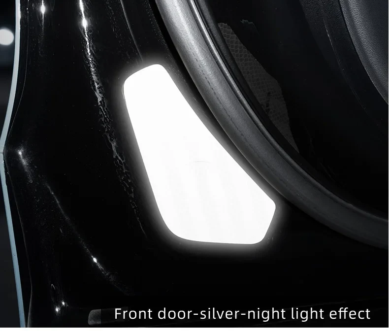 Tesla Model Y Door Reflective Warning Stickers, Silver, 2020-2024 - Image 3