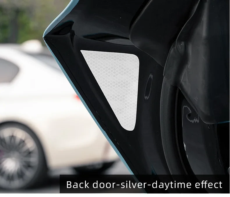 Tesla Model Y Door Reflective Warning Stickers, Silver, 2020-2024 - Image 4