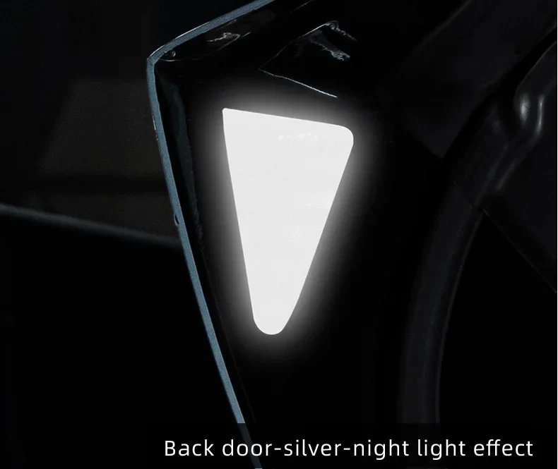 Tesla Model Y Door Reflective Warning Stickers, Silver, 2020-2024 - Image 5