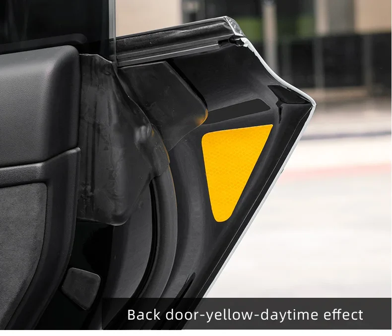 Tesla Model Y Door Reflective Warning Stickers, Yellow, 2020-2024 - Image 6