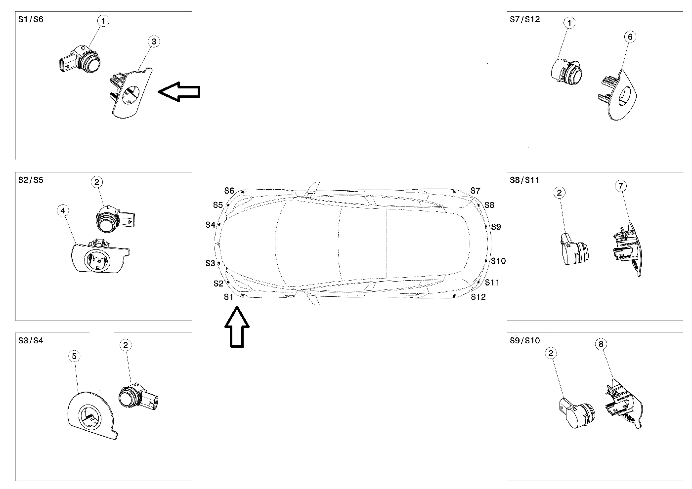Tesla Model Y Front Bumper Park Assist Sensor Retainer, Front Left S1, 2020-2023 - Image 4