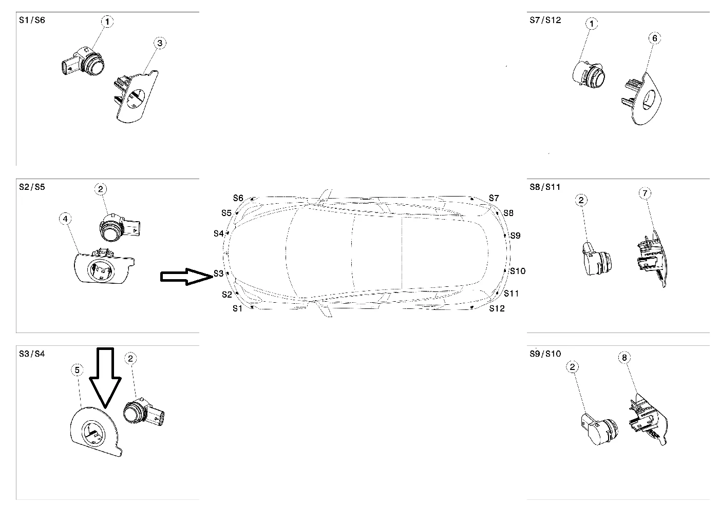 Tesla Model Y Front Bumper Park Assist Sensor Retainer, Front Left S3, 2020-2023 - Image 4