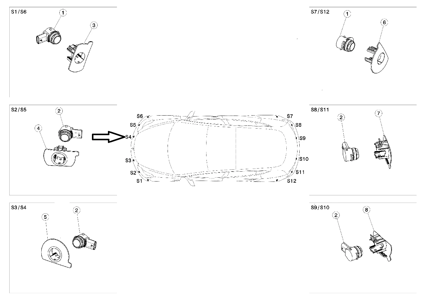 Tesla Model Y Front Bumper Park Assist Sensor Retainer, Front Right S4, 2020-2023 - Image 4