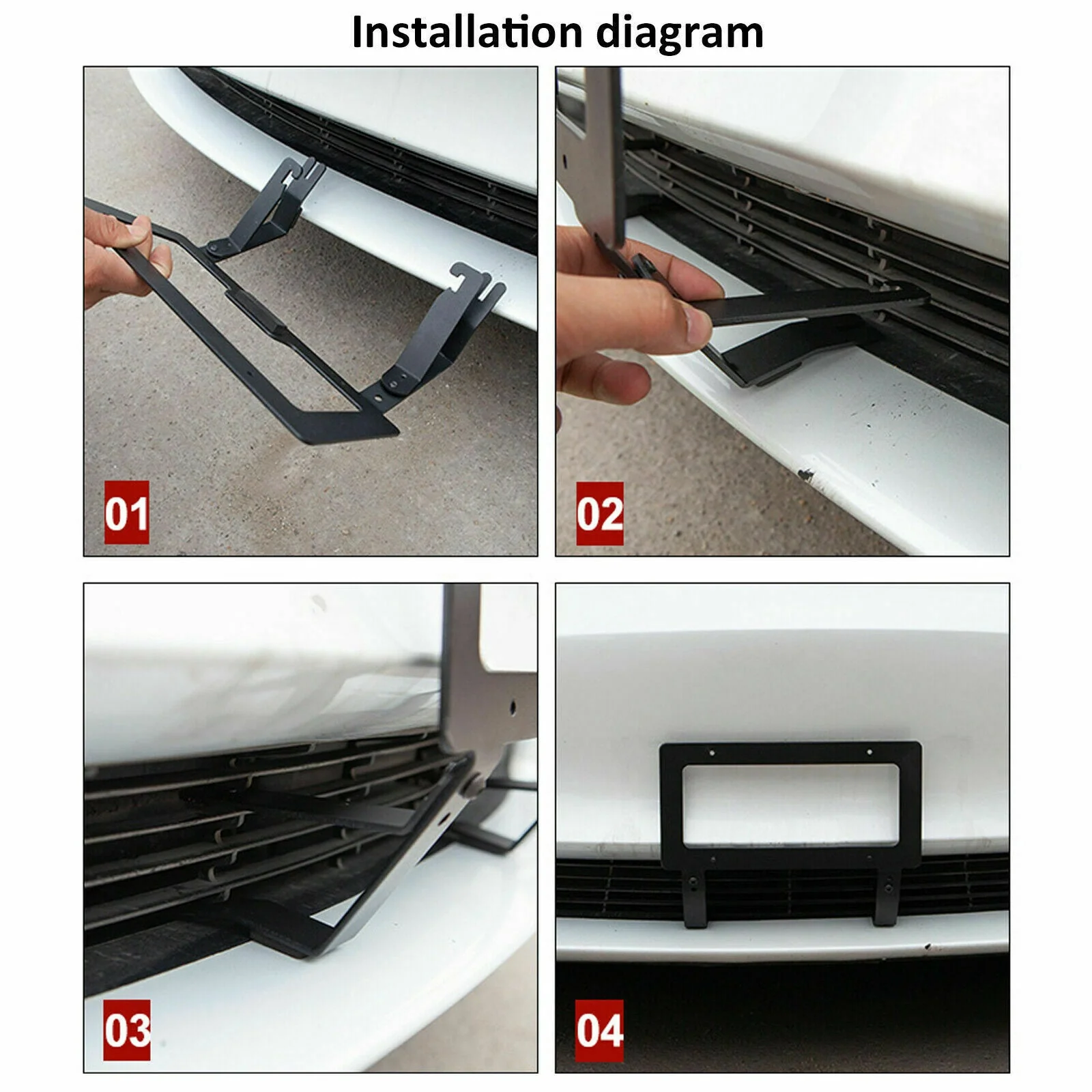 Tesla Model Y Front License Plate No-Hole Mounting Holder & Bracket Kit, 2020-2024 - Image 5