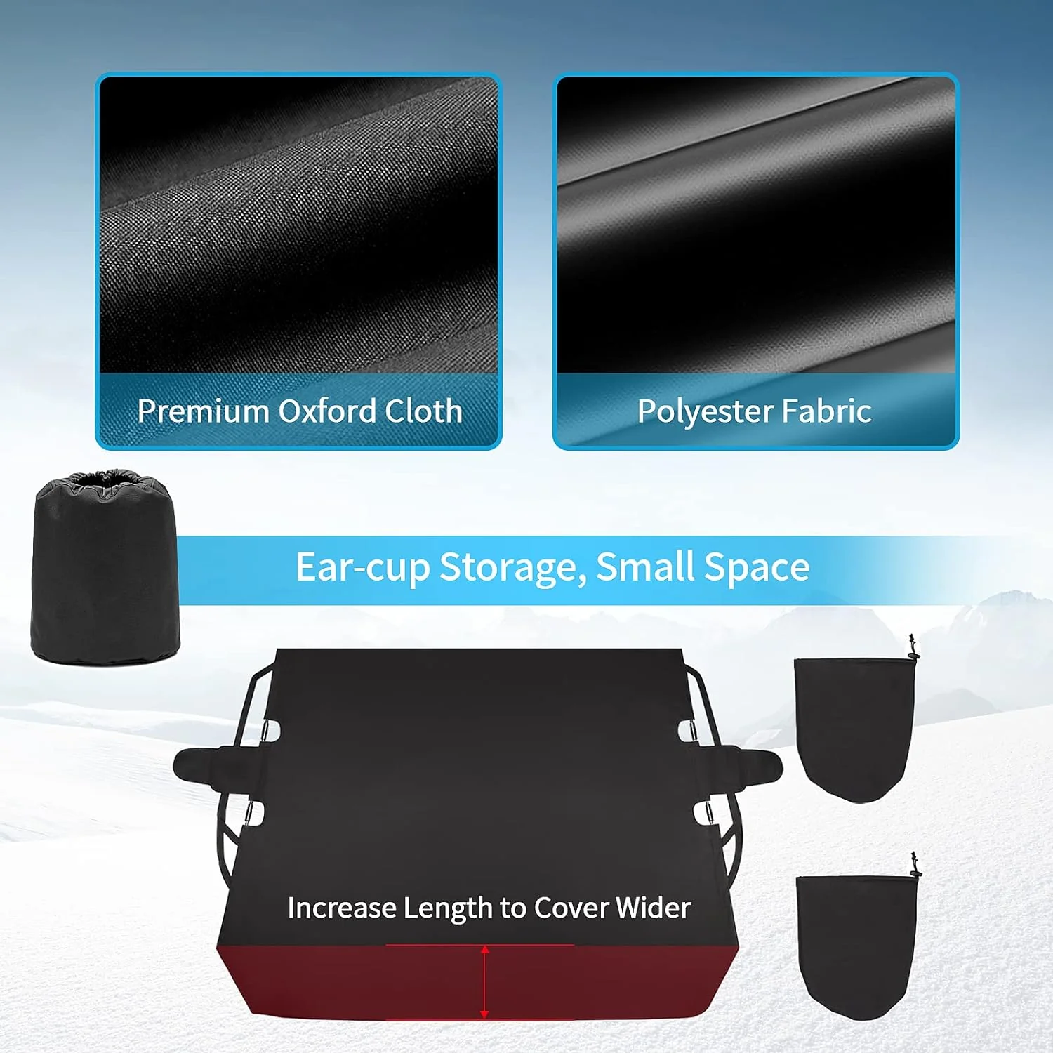 Tesla Model S, Y Front Windshield & Side Mirror Snow, Ice, Sun Cover Sunshade, 2012-2024 - Image 3