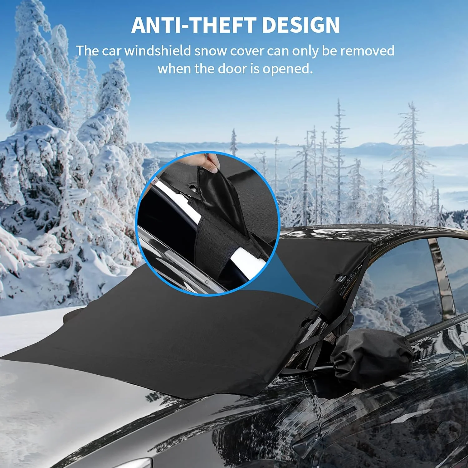 Tesla Model S, Y Front Windshield & Side Mirror Snow, Ice, Sun Cover Sunshade, 2012-2024 - Image 4