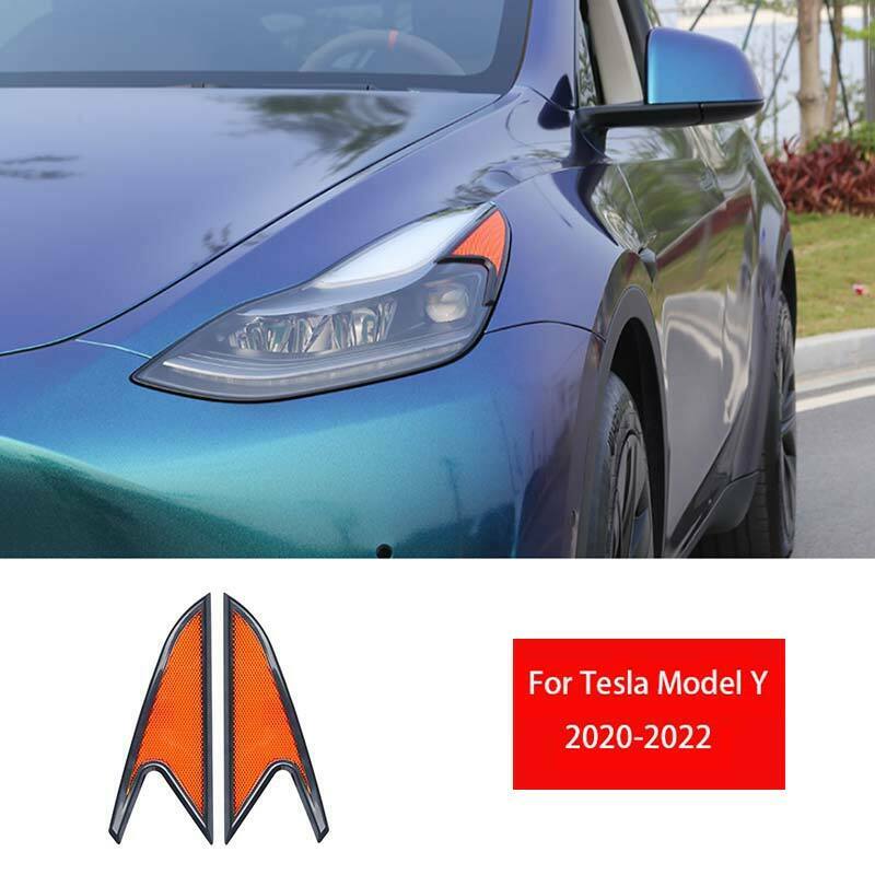Tesla Model Y Headlight Eyebrow Front Trim Reflectors, 2020-2024 - Image 2