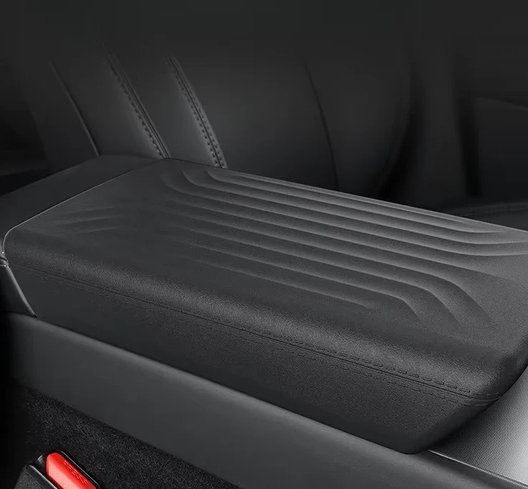Tesla Model Y Juniper, Model 3 Highland Center Console Arm Rest TPE Cover, Black - Image 3