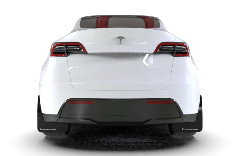 Tesla Model Y Mud Flap Set, Rally Armor Black W/ Metallic Black Logo, 2020-2026 - Image 2