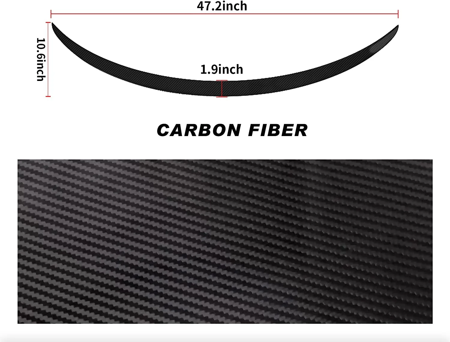 Tesla Model 3 Performance Rear Spoiler, ABS, Matte Carbon Fiber, 2017-2023 - Image 4
