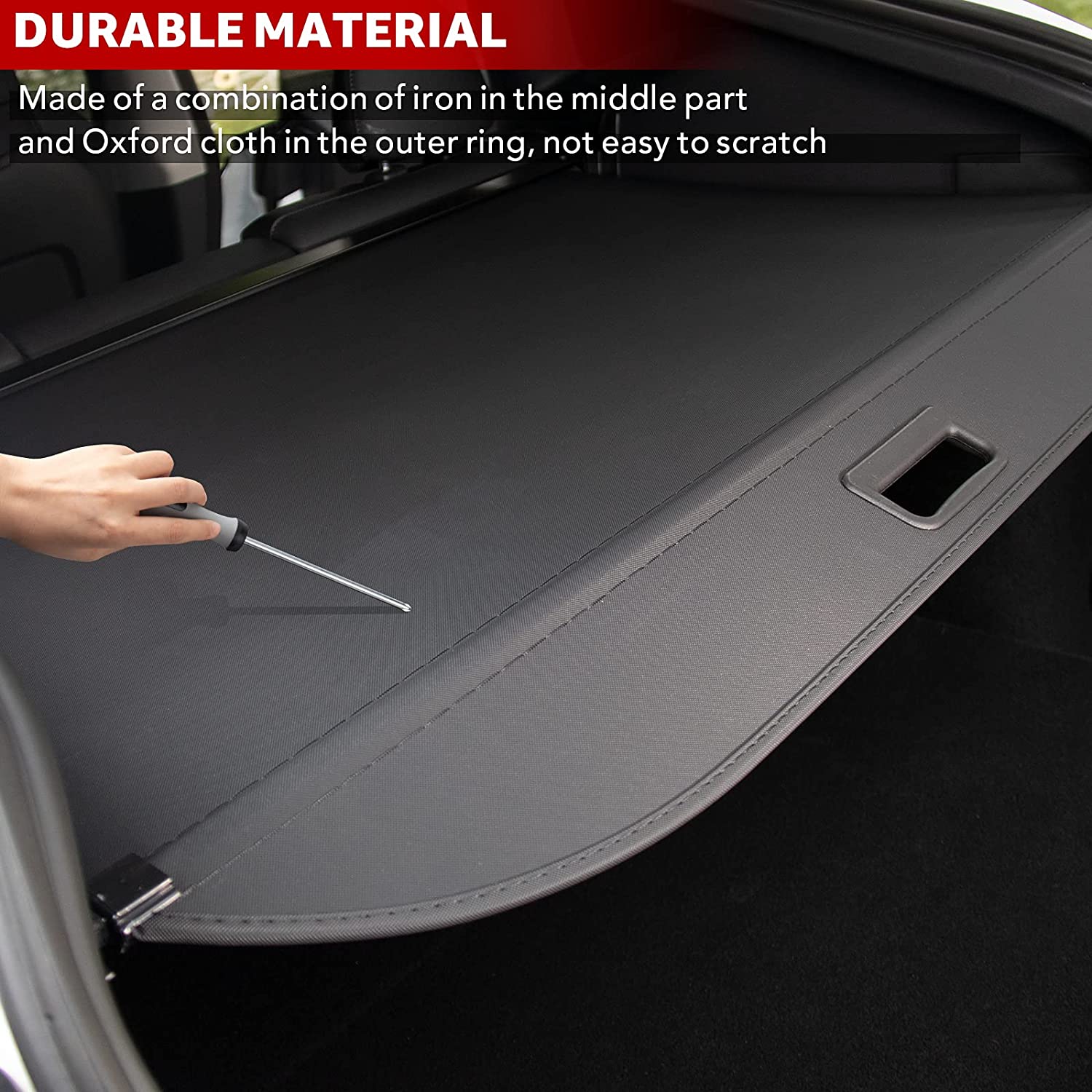 Tesla Model Y Premium Rear Trunk Cargo Cover, Retractable, Privacy Shade, 2020-2022 - Image 6