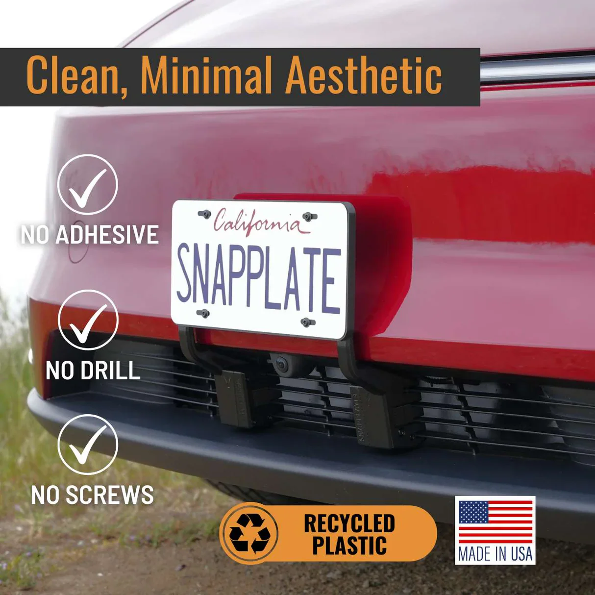 Tesla Model Y Performance SNAPPLATE Front License Plate Mount, Removable, Juniper Refresh, 2025-2026 - Image 2