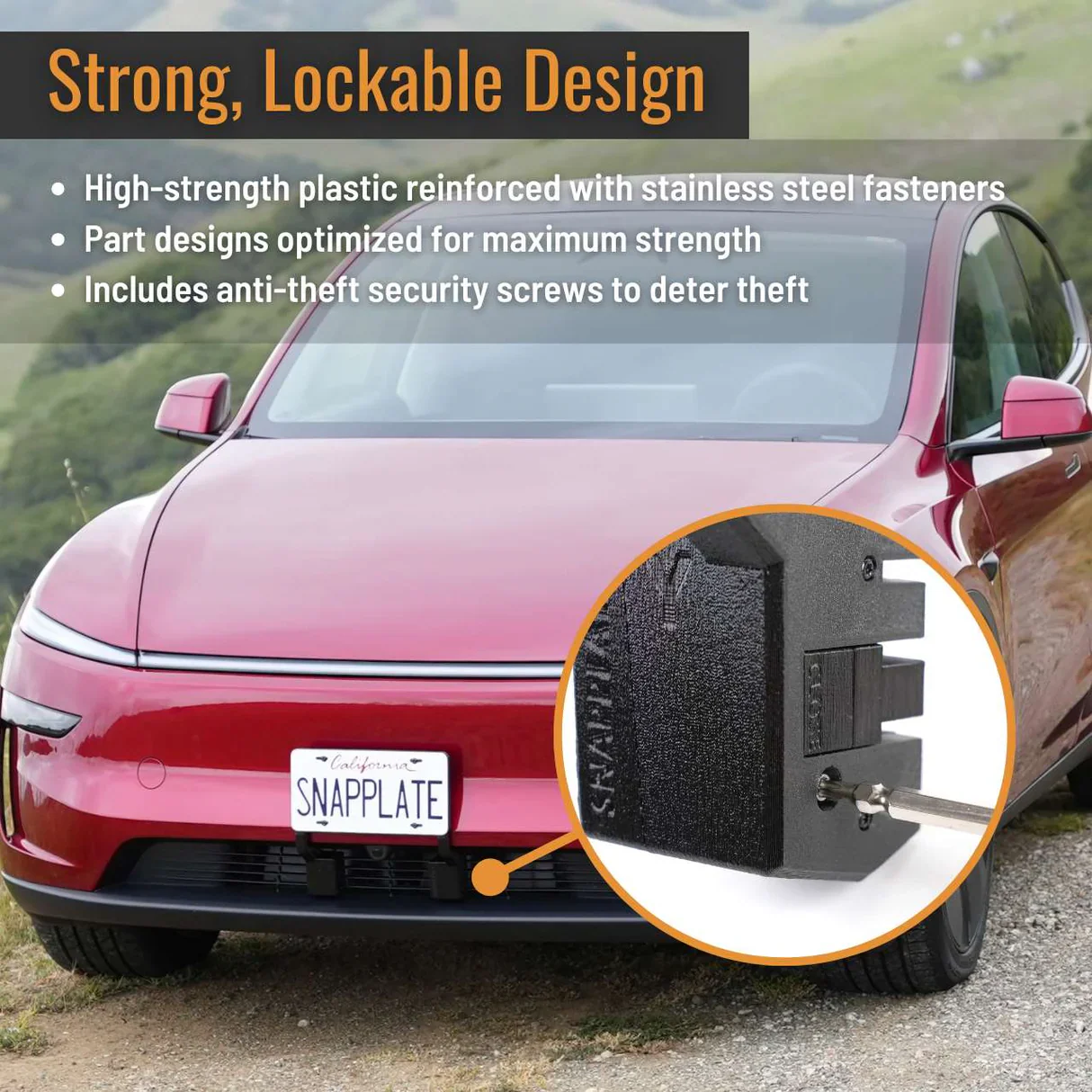 Tesla Model Y Performance SNAPPLATE Front License Plate Mount, Removable, Juniper Refresh, 2025-2026 - Image 4