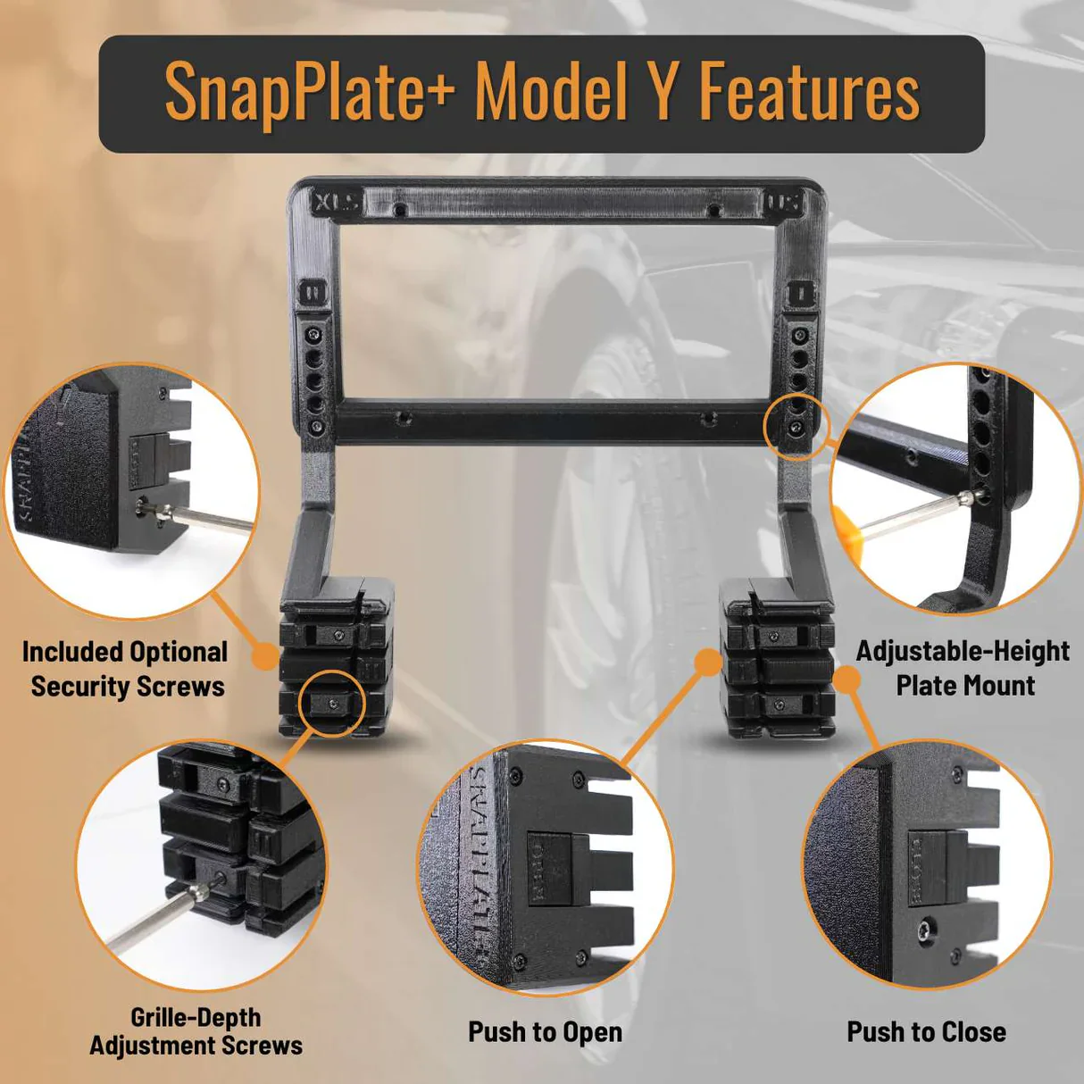 Tesla Model Y Performance SNAPPLATE Front License Plate Mount, Removable, Juniper Refresh, 2025-2026 - Image 6
