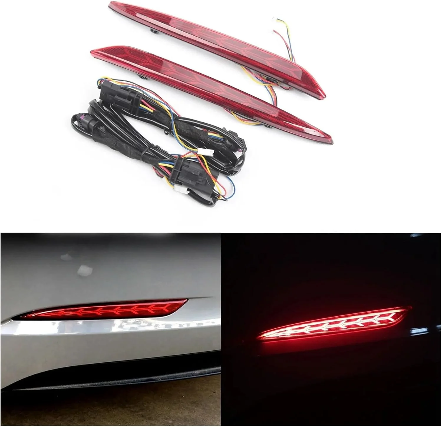 Tesla Model 3 Rear Bumper Fishbone Style Taillight Rear Bumper Reflectors, 2017-2023 - Image 2