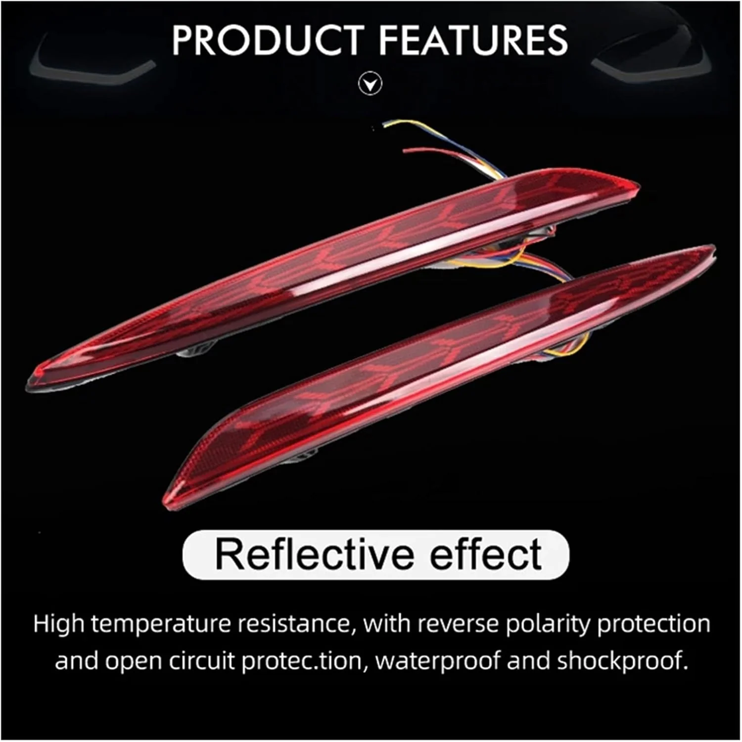 Tesla Model 3 Rear Bumper Fishbone Style Taillight Rear Bumper Reflectors, 2017-2023 - Image 3
