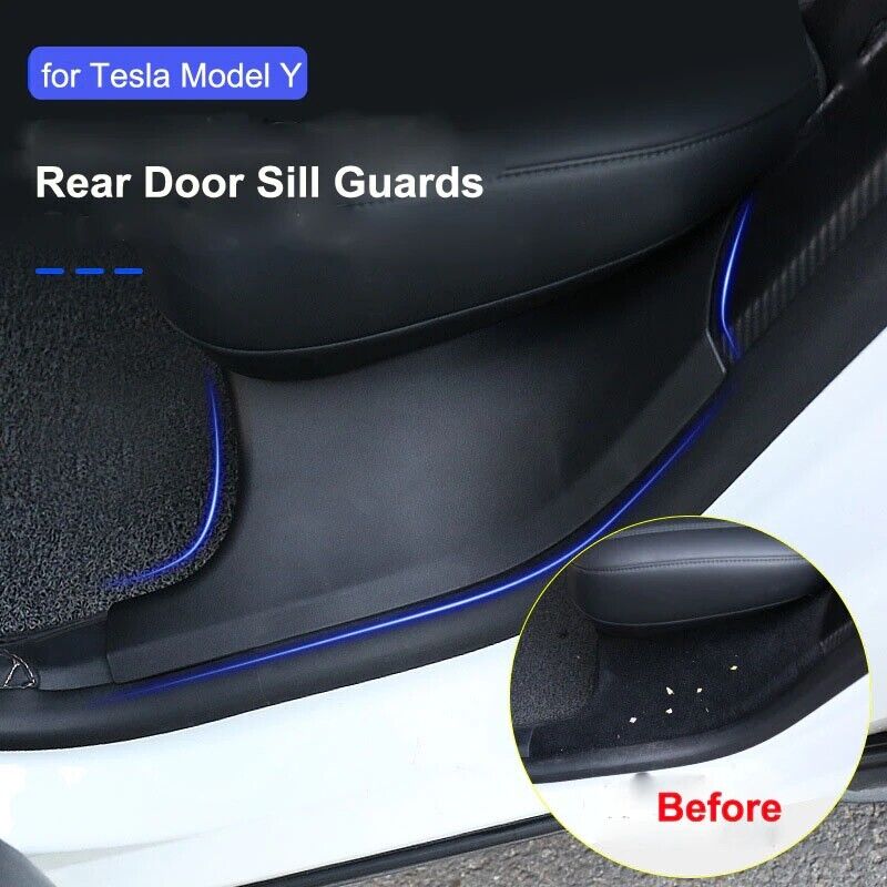 Tesla Model Y 5-Seater Rear Inside Door Sill Guard Protectors, ABS, 2020-2024 - Image 3