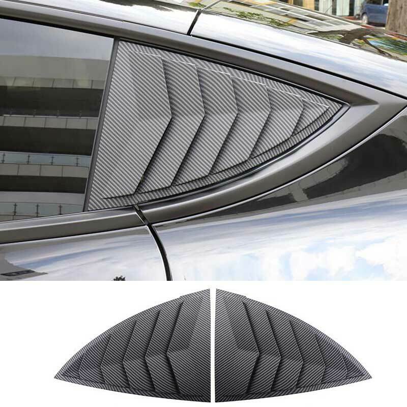Tesla Model Y Rear Side Quarter Window Louver, Matte Carbon Fiber, 2020-2024