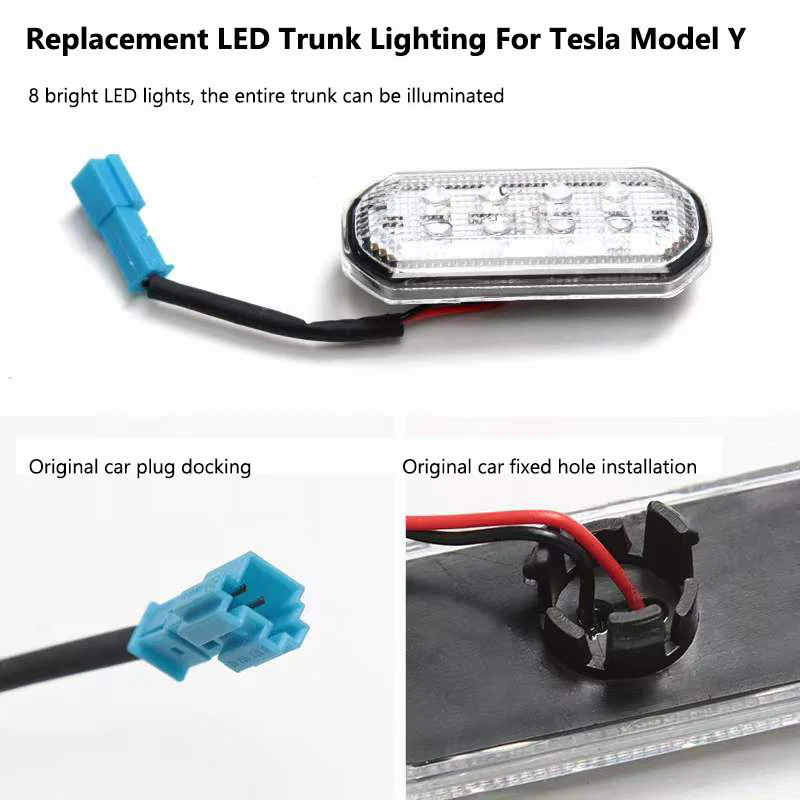 Tesla Model Y Rear Trunk Luggage Light, Super-Bright 8 LED Replacement, 2020-2024 - Image 3