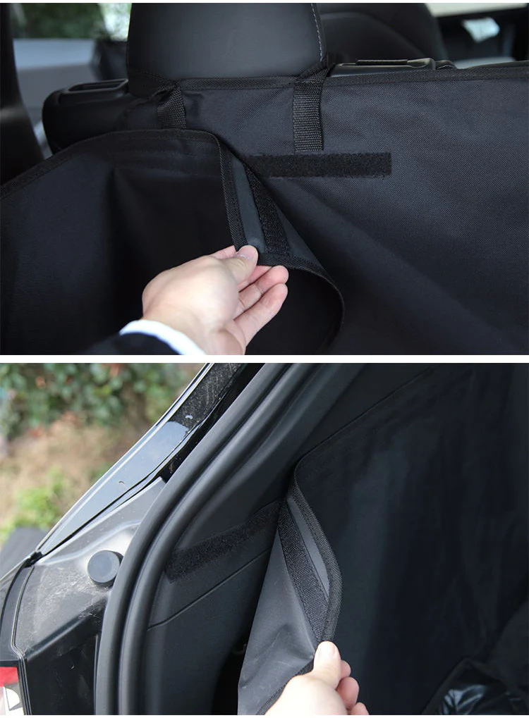 Tesla Model Y Rear Trunk Pet Mat Cover, Oxford Black Fabric Cargo Liner, 2020-2024 - Image 4