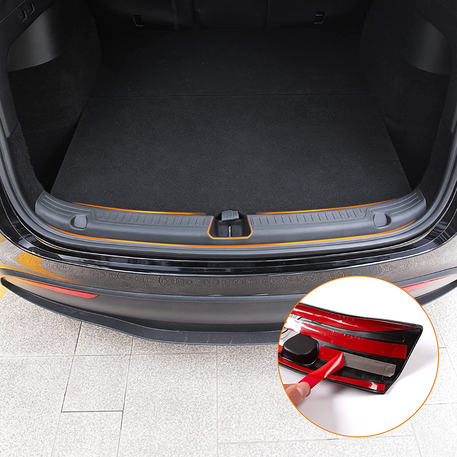 Tesla Model Y Rear Trunk Sill Plate Protector, TPE Rubber, 2020-2024 - Image 3