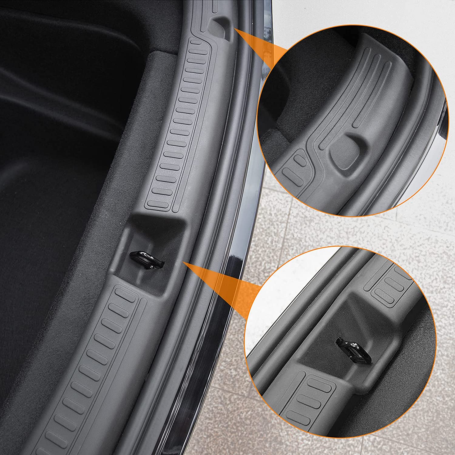 Tesla Model Y Rear Trunk Sill Plate Protector, TPE Rubber, 2020-2024 - Image 4