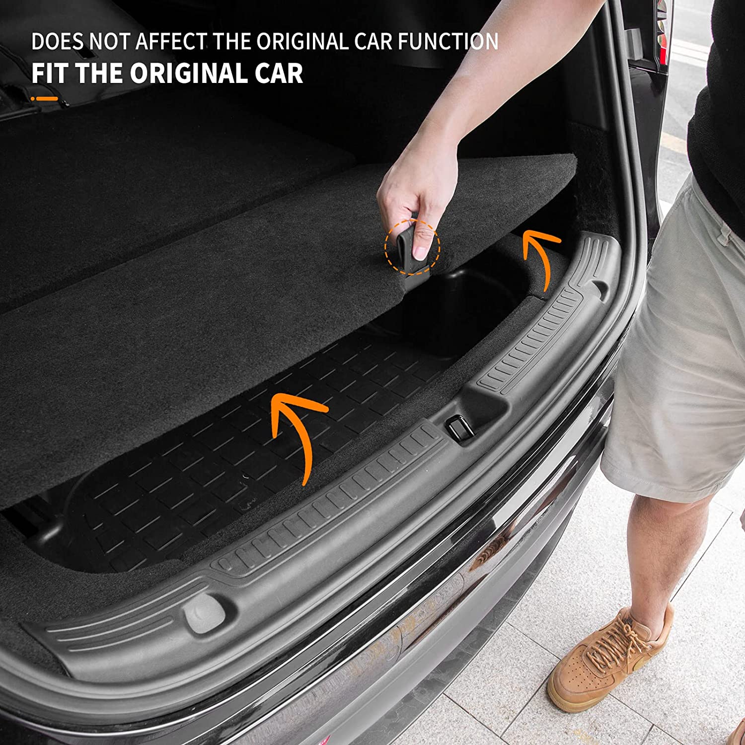 Tesla Model Y Rear Trunk Sill Plate Protector, TPE Rubber, 2020-2024 - Image 6