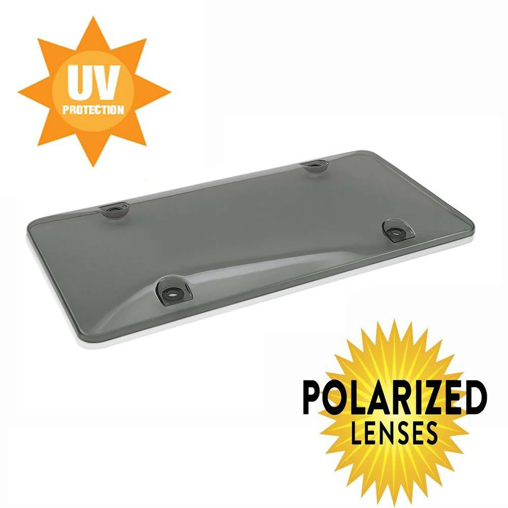 Tesla Model Y Smoke Gray Tinted Bubble Shield License Plate Cover - Image 4