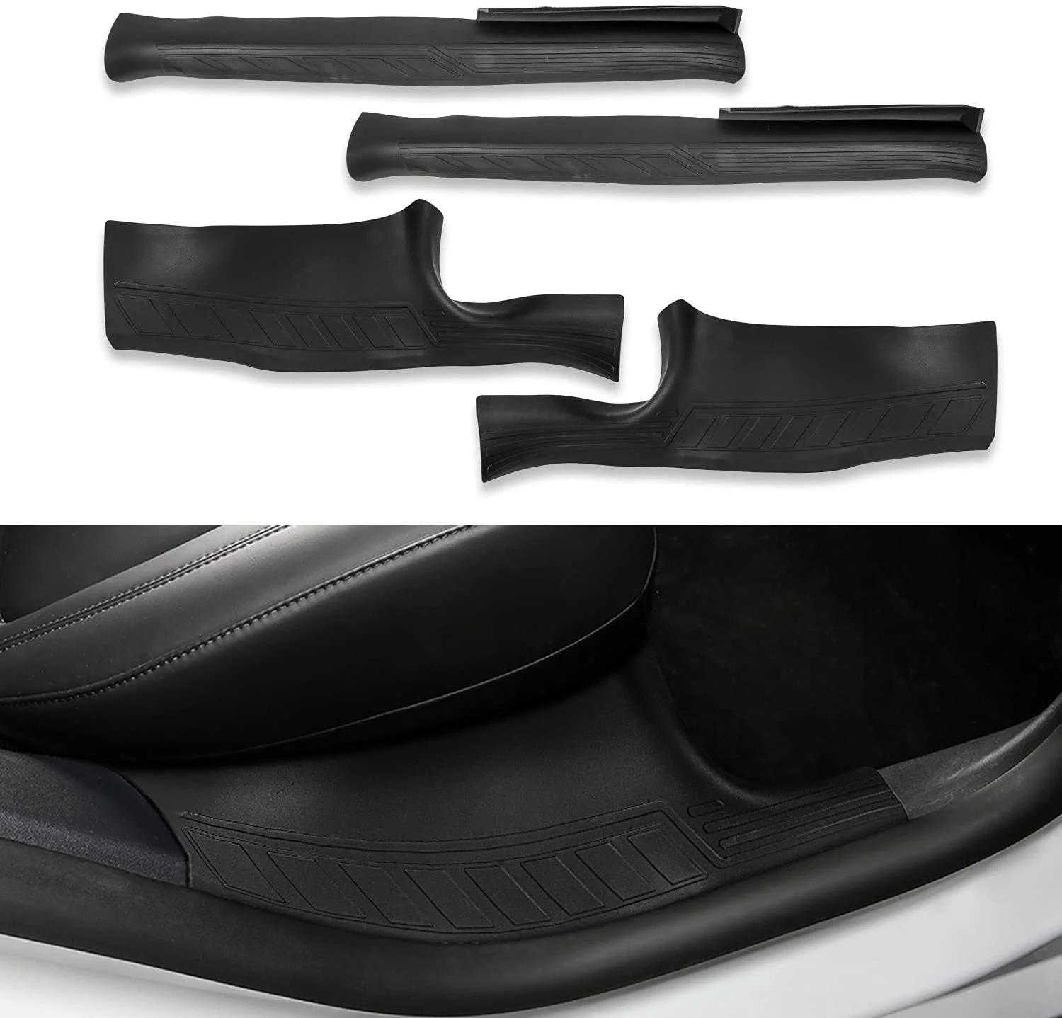 Tesla Model Y TPE Door Sill Protectors, 4-Piece Set, 2020-2024
