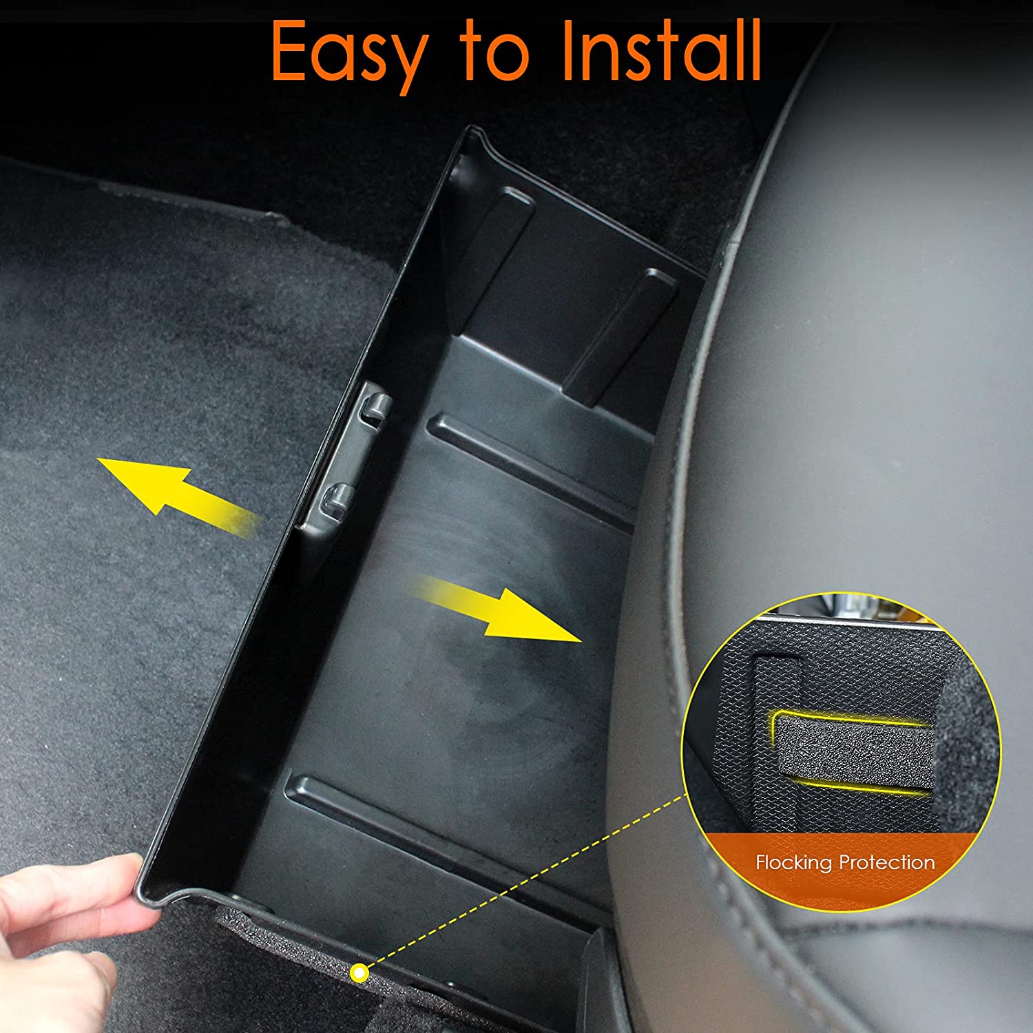 Tesla Model Y Under Front Seat Storage Box Tray, ABS, For Easy Storage, 2020-2024 - Image 2
