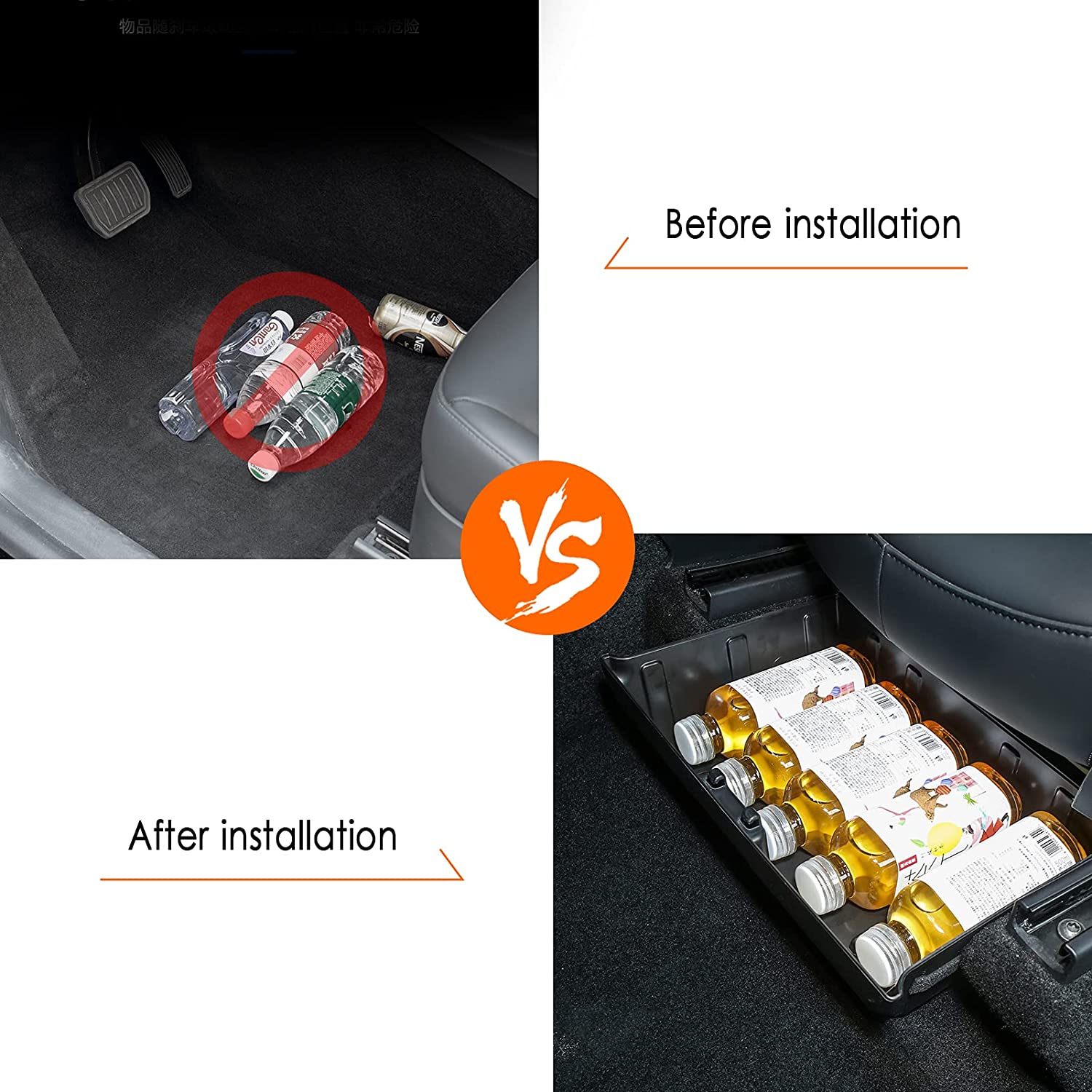 Tesla Model Y Under Front Seat Storage Box Tray, ABS, For Easy Storage, 2020-2024 - Image 3
