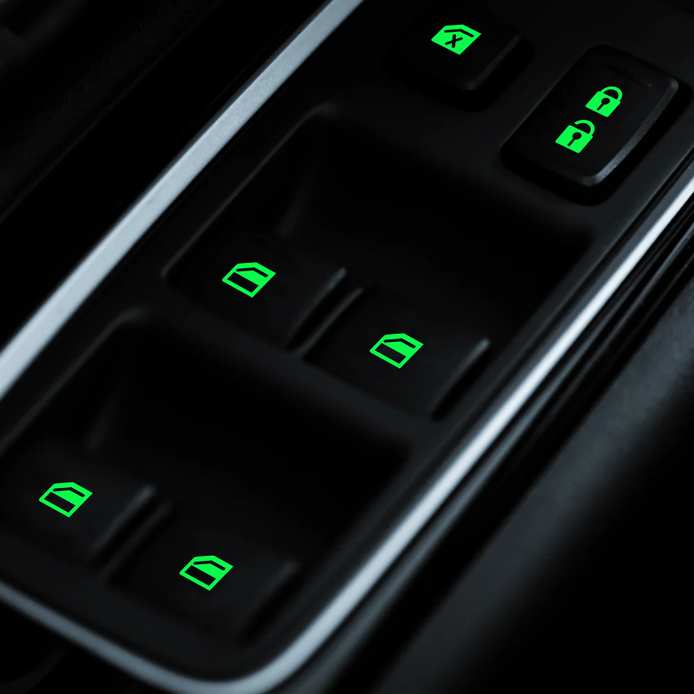 Tesla Window Switch Luminous Fluorescent Sticker Decals - Image 2