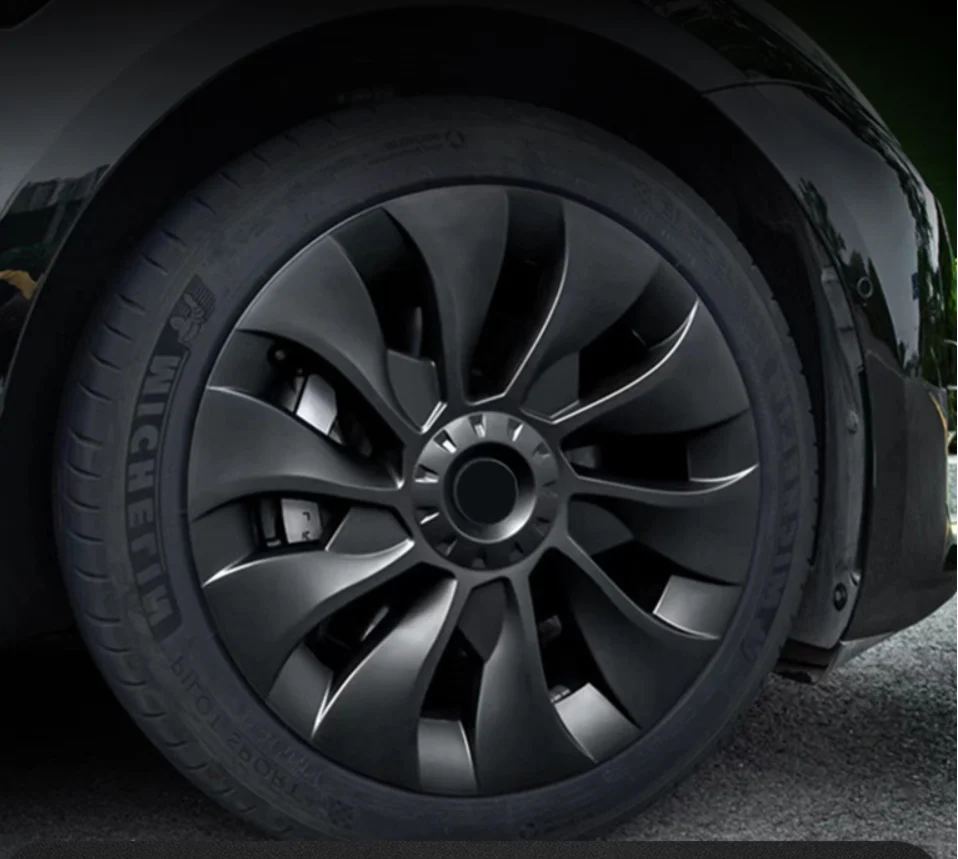 Tesla Model 3 Uberturbine Wheel Covers, 18-Inch, Matte Black, Set of 4, 2017-2023 - Image 4